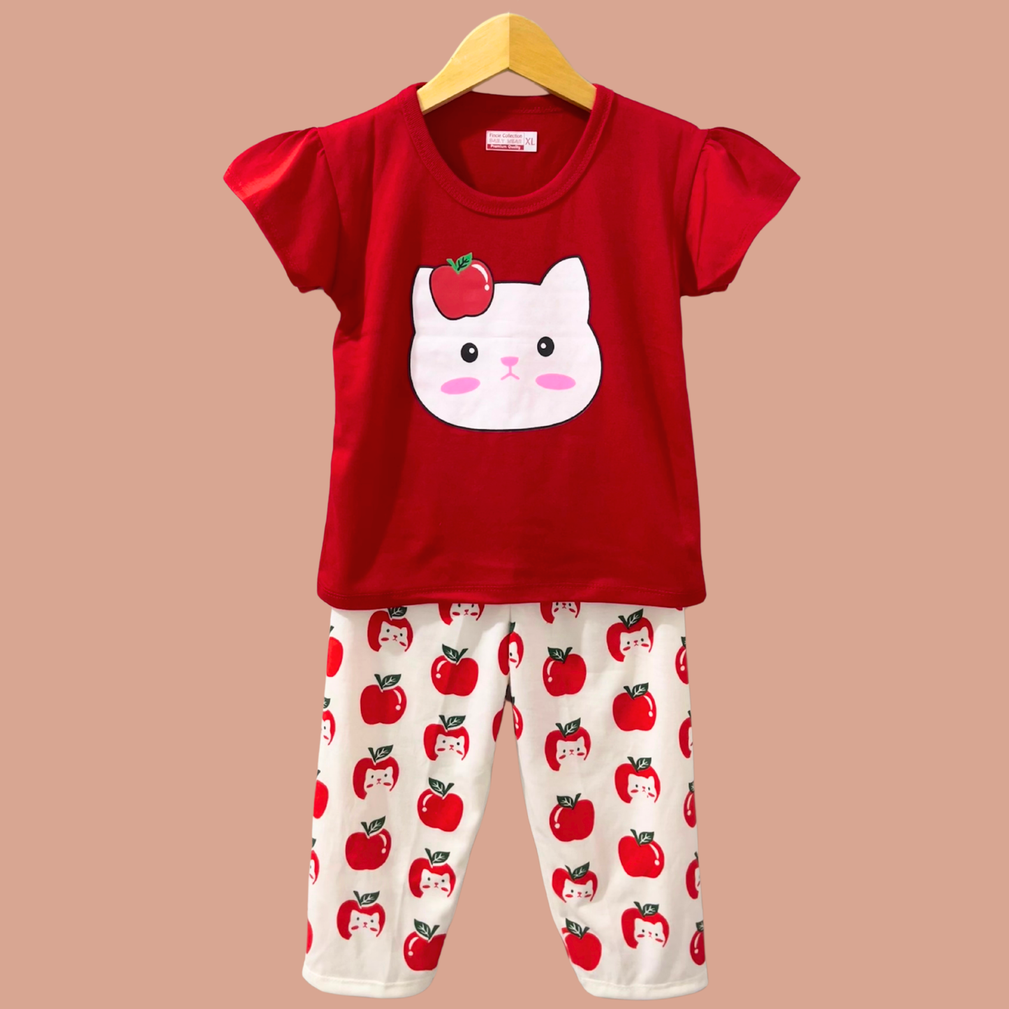 Setelan CP Anak Perempuan Usia 1-10 Tahun Motif Kucing
