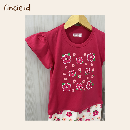 Setelan CP Anak Perempuan Lengan Ruffle 1-10 Tahun